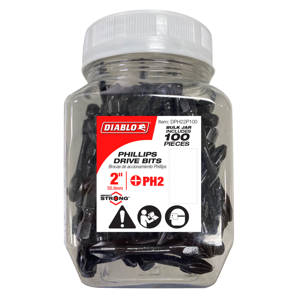 Diablo Tools 2″ #2 Phillips Drive Bits 100pk - Ascmtools