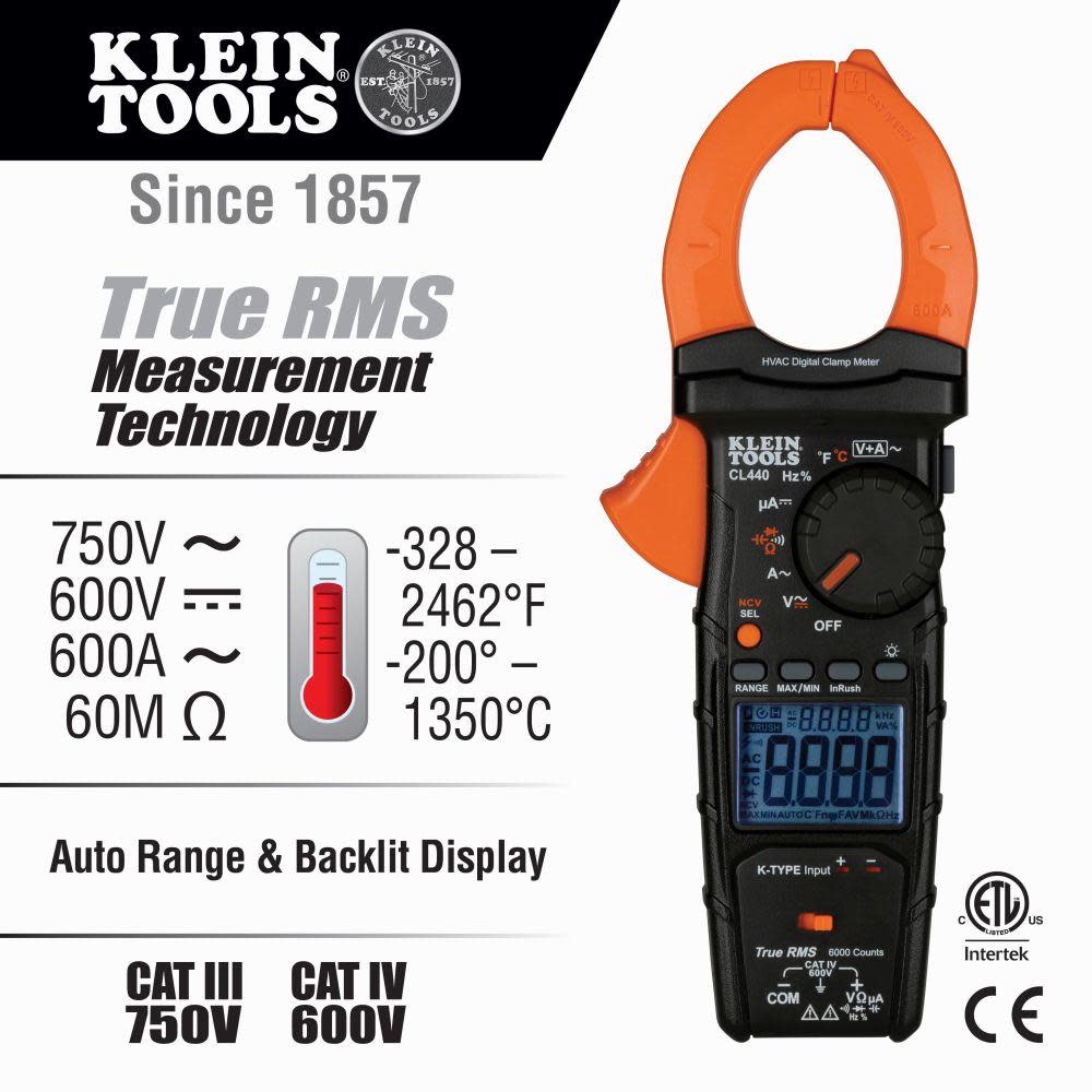 Klein Tools HVAC Clamp Meter - Ascmtools