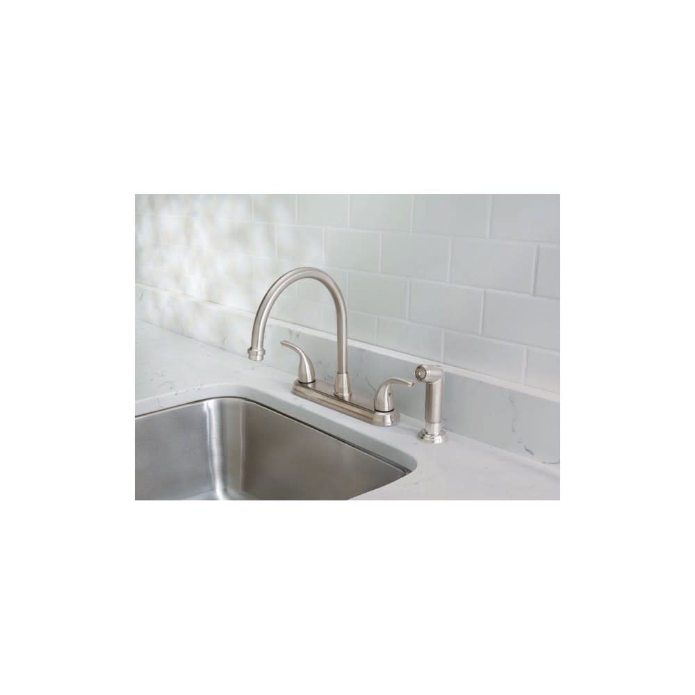 Oakbrook Pacifica Kitchen Faucet Two Handle Brushed Nickel - Ascmtools