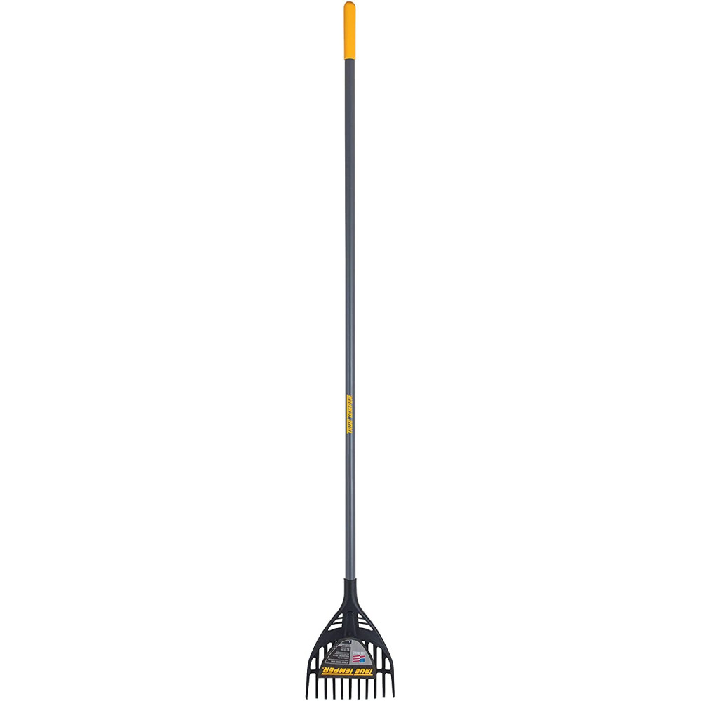True Temper 8 In. Poly Head 11-Tine Shrub Rake with 60 In. Steel Handle - Ascmtools