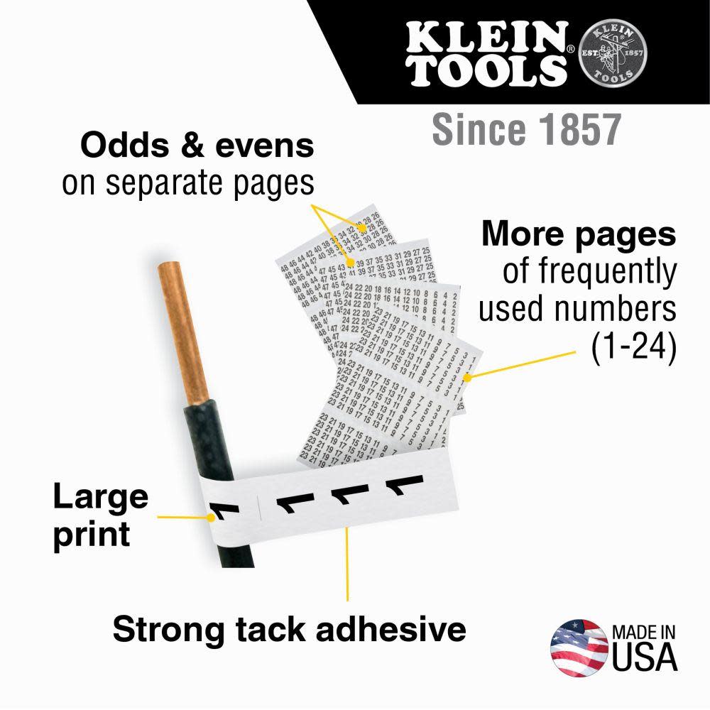 Klein Tools Wire Marker Book 1-48 - Ascmtools