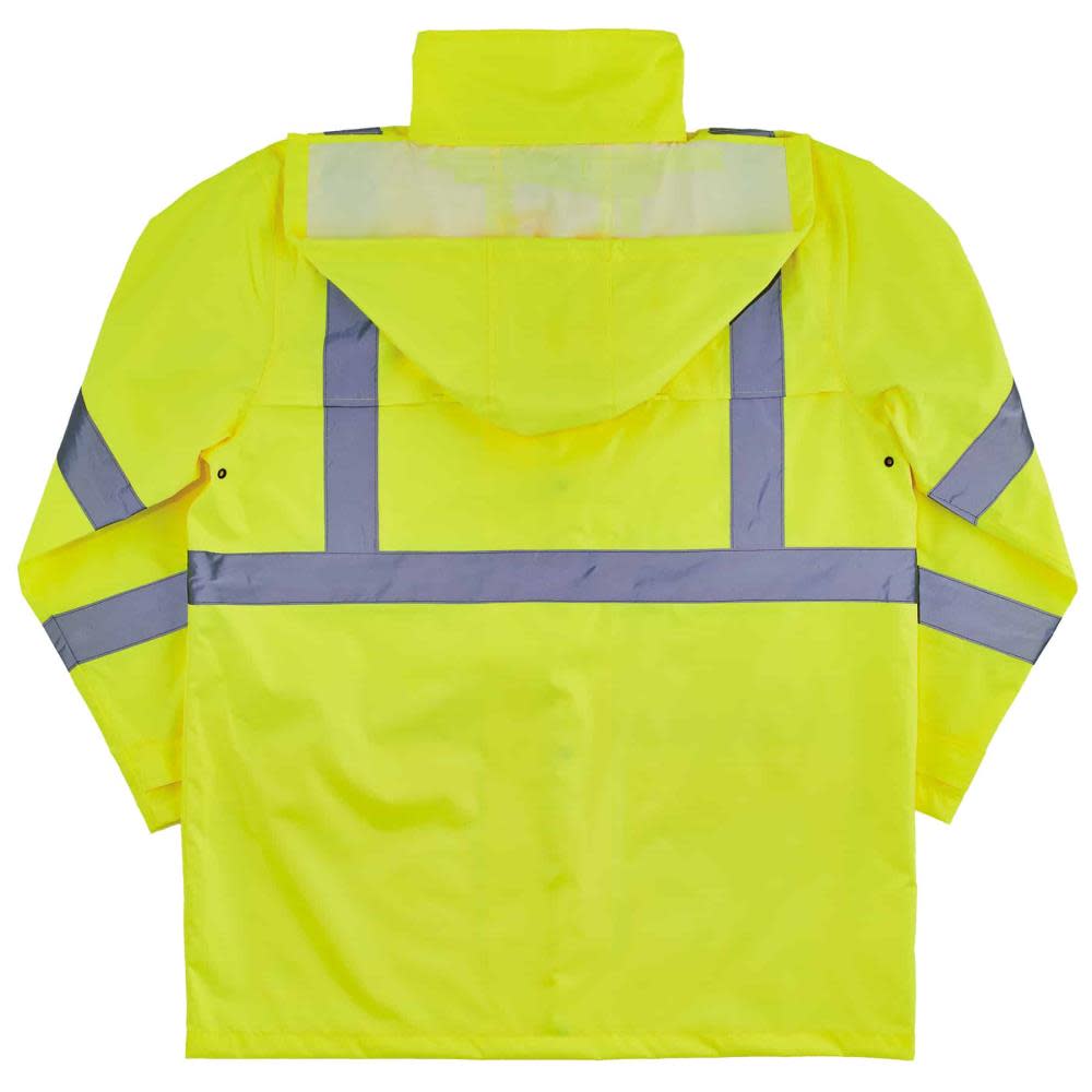 Ergodyne GloWear 8366 Lightweight Hi Vis Rain Jacket Lime Small - Ascmtools