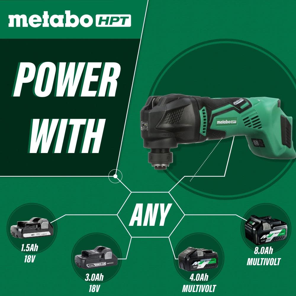 Metabo HPT 18V Brushless Lithium Ion Oscillating Multi-Tool (Tool Body Only) - Ascmtools