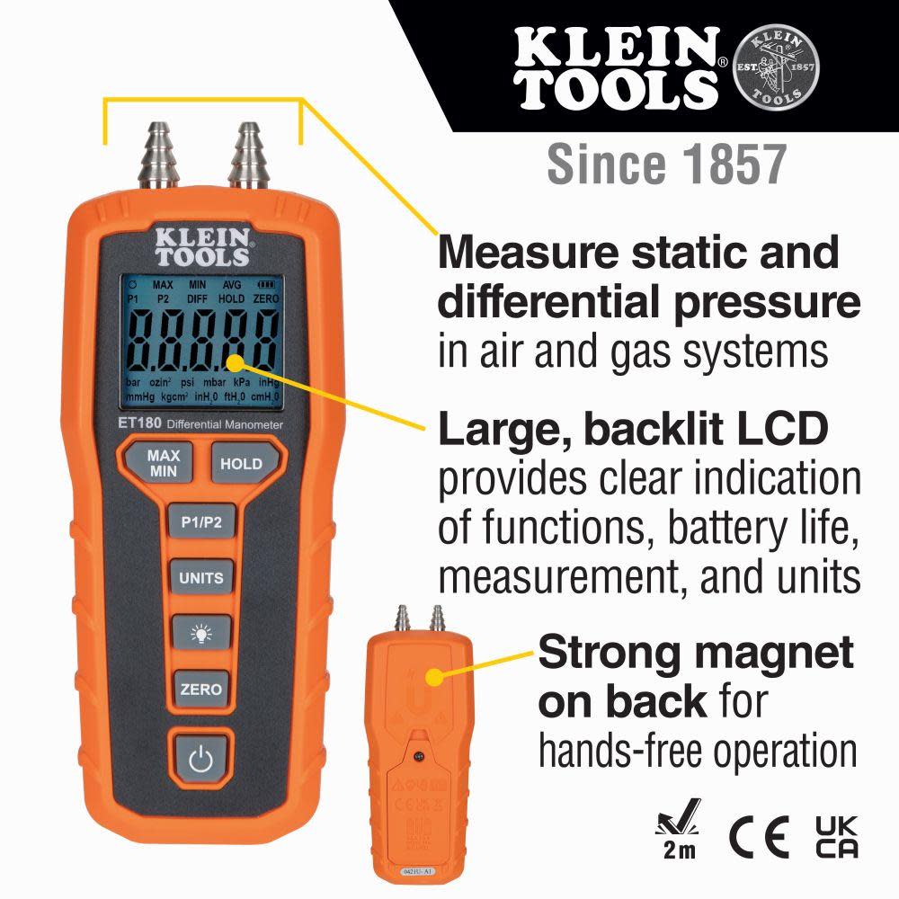Klein Tools Digital Differential Manometer - Ascmtools