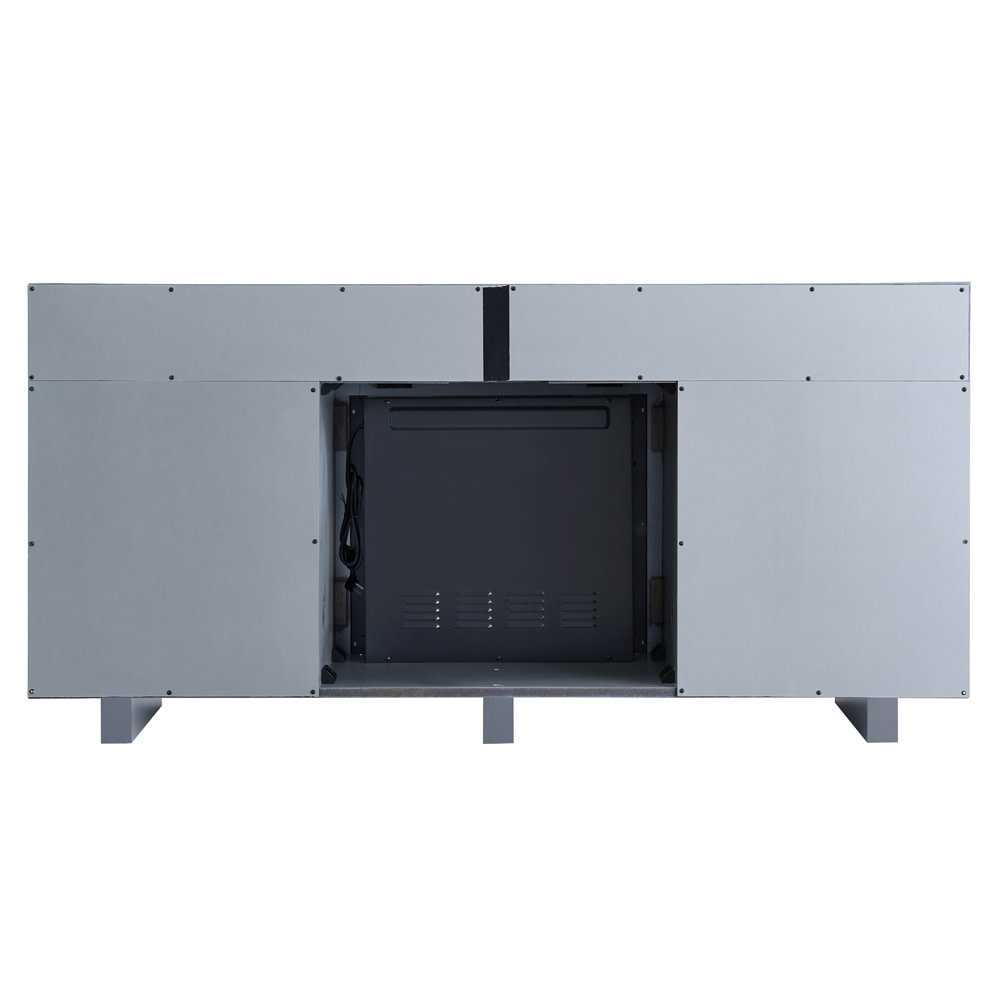 Hearthpro Console Style Media Electric Fireplace Closed Abrasive Grain Coat Storage - Ascmtools