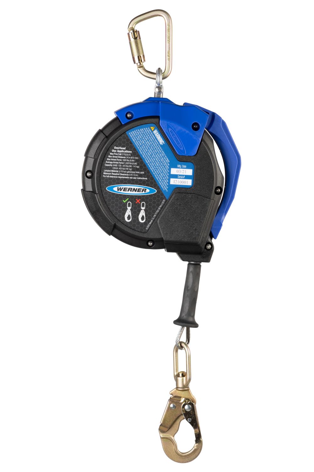 Werner 50′ Max Patrol Self-Retracting Lifeline Galvanized Cable - Ascmtools