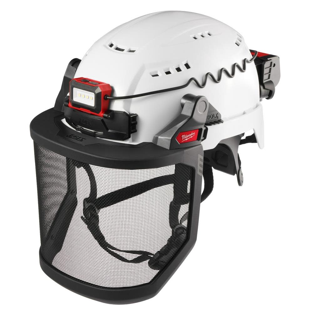 Milwaukee BOLT Full Face Shield Metal Mesh Compatible with Safety Helmet No Brim - Ascmtools