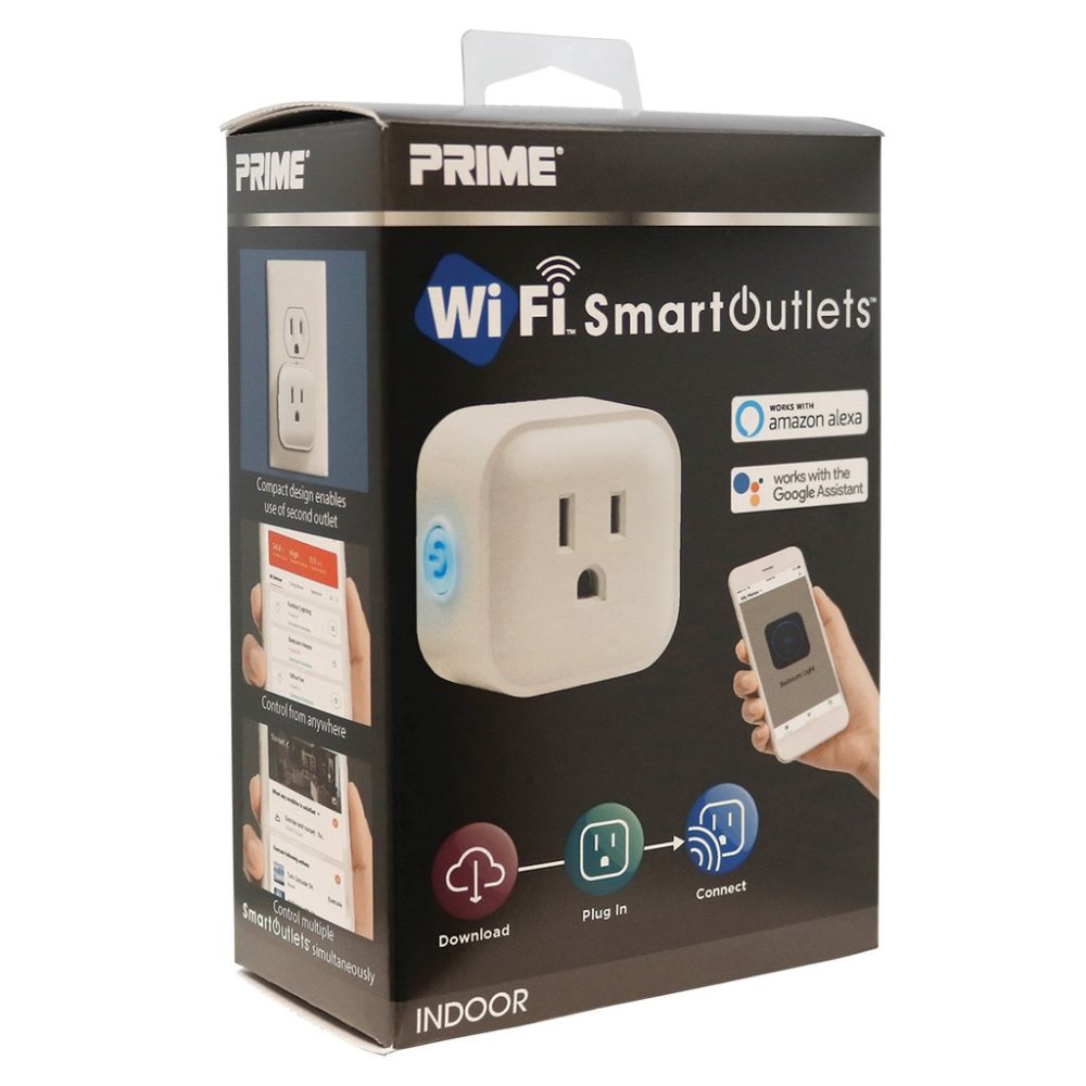Prime 1 Outlet Indoor WiFi Remote Control Smart Outlet - Ascmtools