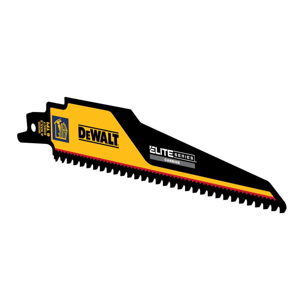 DEWALT ELITE SERIES Reciprocating Saw Blade 3pk Carbide Tipped 6″ 6 TPI Demolition - Ascmtools