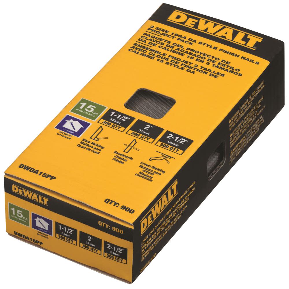DEWALT 15 Gauge DA Nails Project Pack - Ascmtools