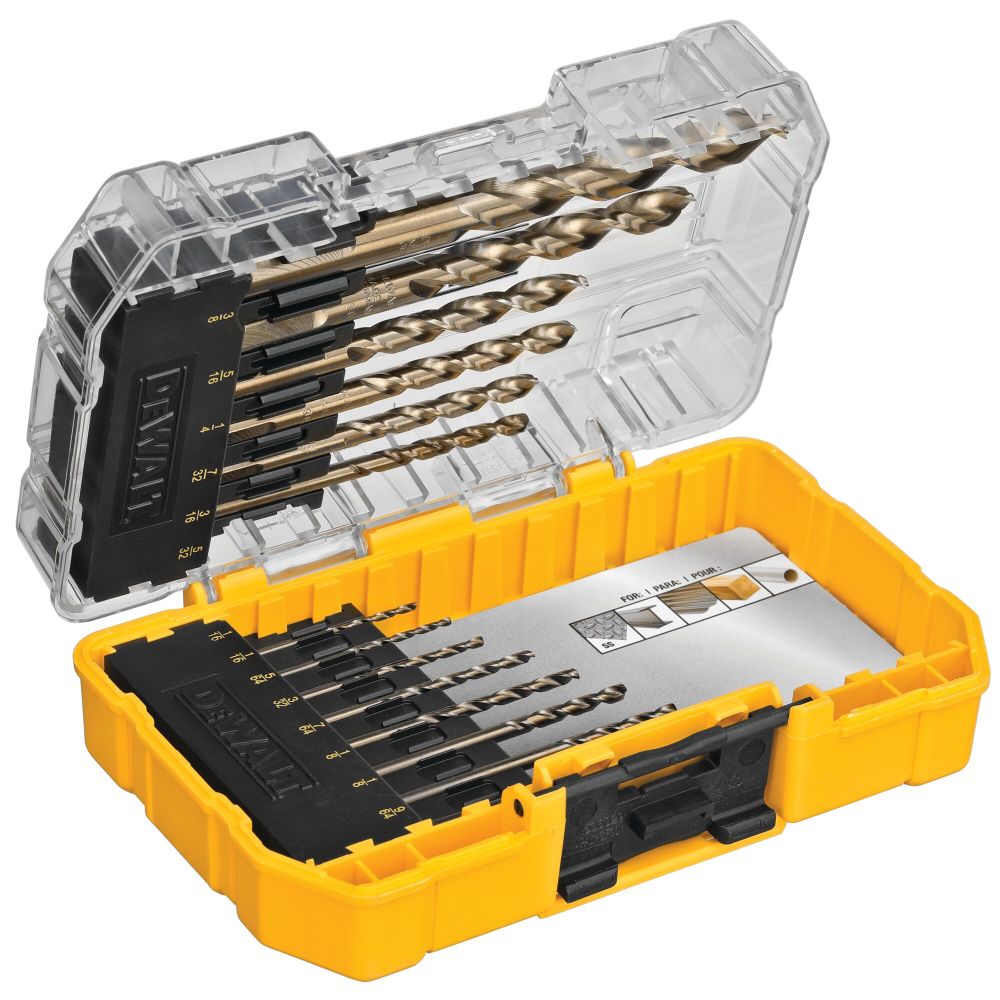 DEWALT Industrial Drill Bit Cobalt Alloy Steel Set with ToughCase+ System 14pc - Ascmtools