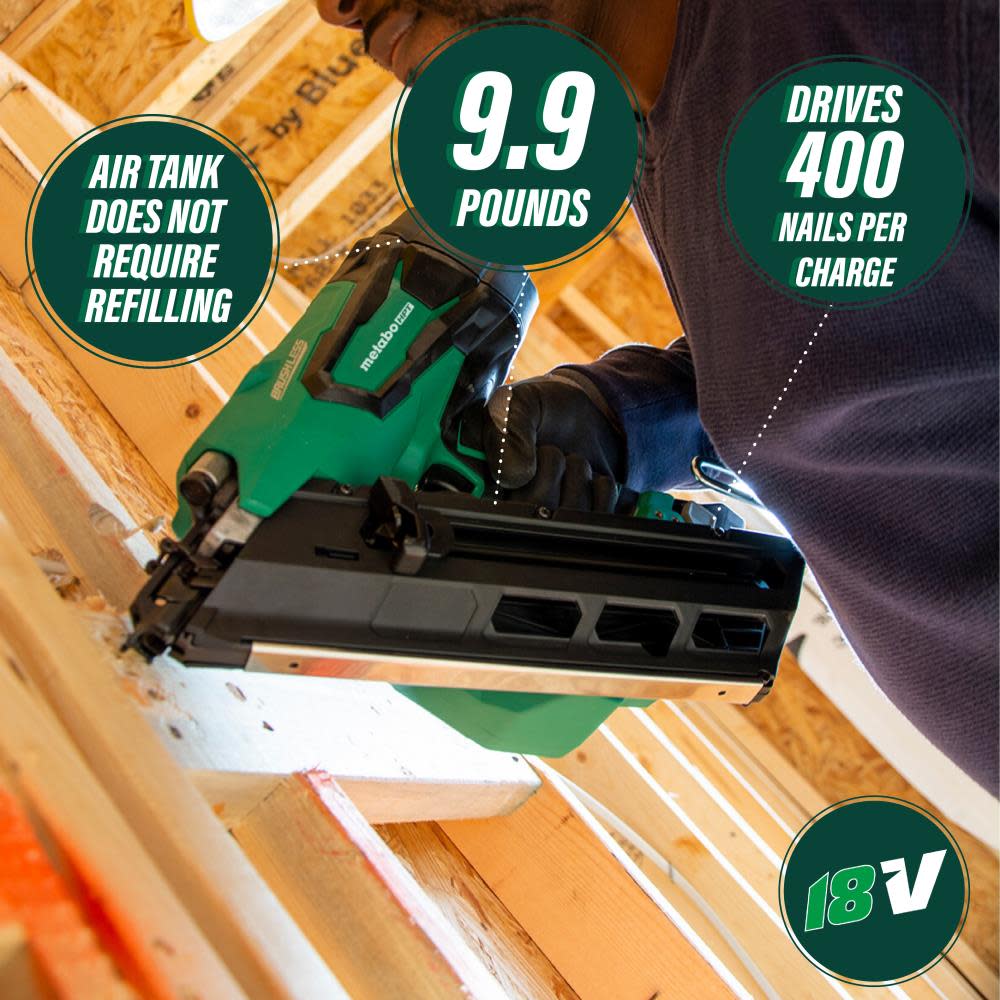Metabo HPT 18 Volt Paper Collated Brushless Cordless Framing Nailer - Ascmtools