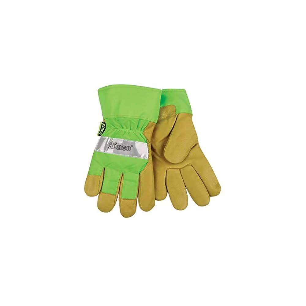 Kinco Hi-Vis Green Grain Pigskin Palm Glove - Ascmtools