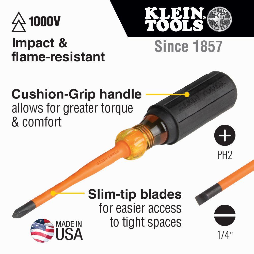 Klein Tools Slim-Tip Insul Screwdrivers 2-pc - Ascmtools