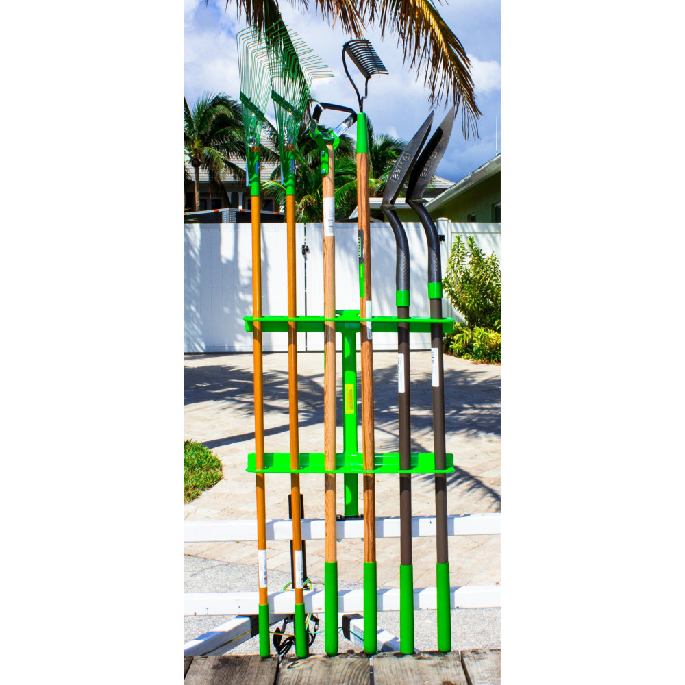 Green Touch Large Six Hand Tool Rack For Open Trailer - Ascmtools
