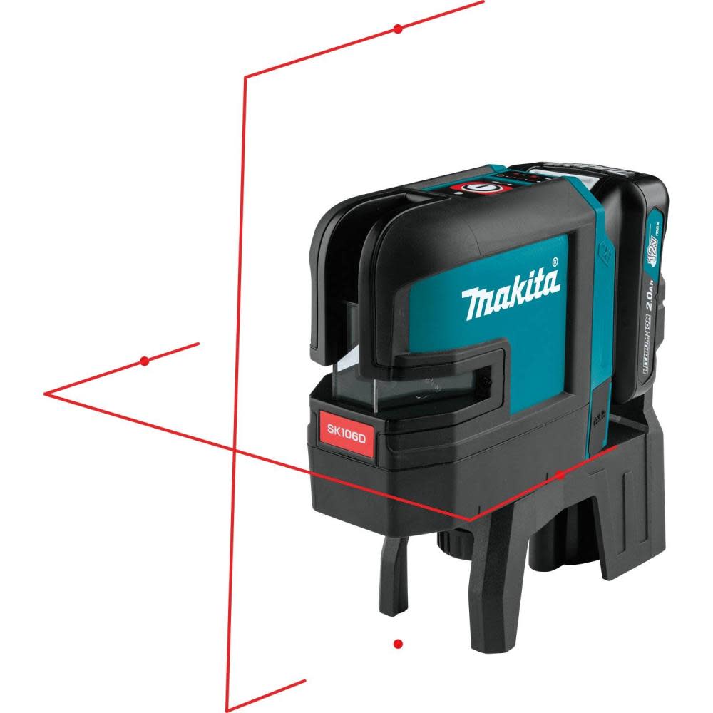 Makita 12V Max CXT Self-Leveling Cross-Line/4-Point Red Beam Laser Kit - Ascmtools