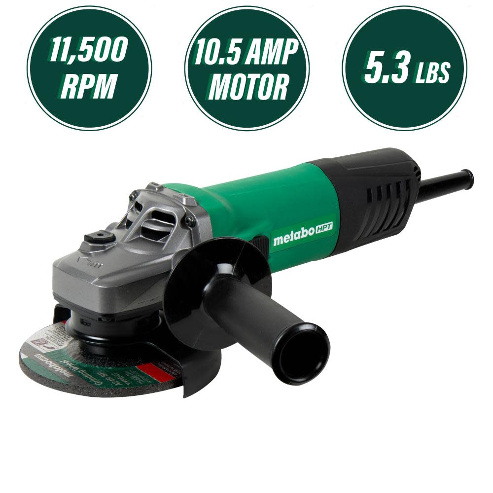 Metabo HPT G12SA4 4.5″ 10.5 Amp Slide Switch Disc Grinder - Ascmtools