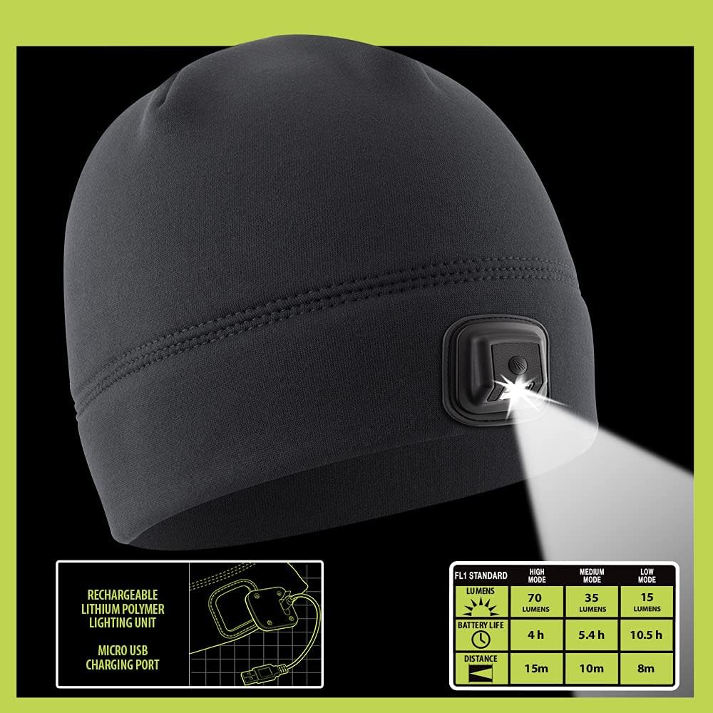 Panther Vision POWERCAP HCL Beanie Black LED Rechargeable - Ascmtools