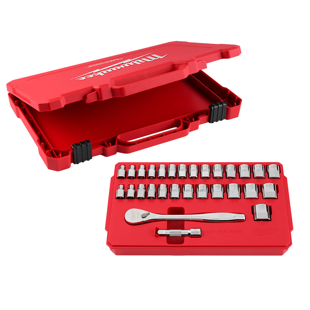 Milwaukee 29pc Ratchet and Socket Tool Set - Ascmtools