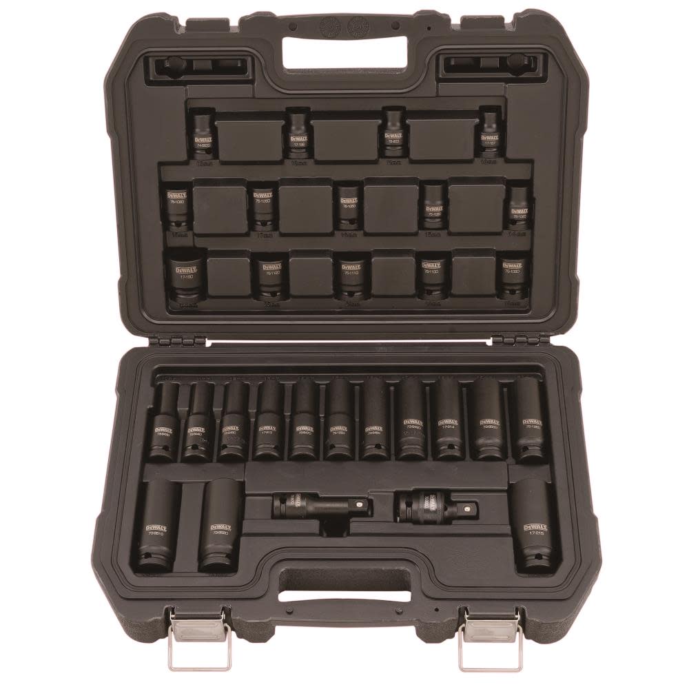 DEWALT 30 Piece 1/2 in Drive Combination Impact Socket Set – 6 Point - Ascmtools
