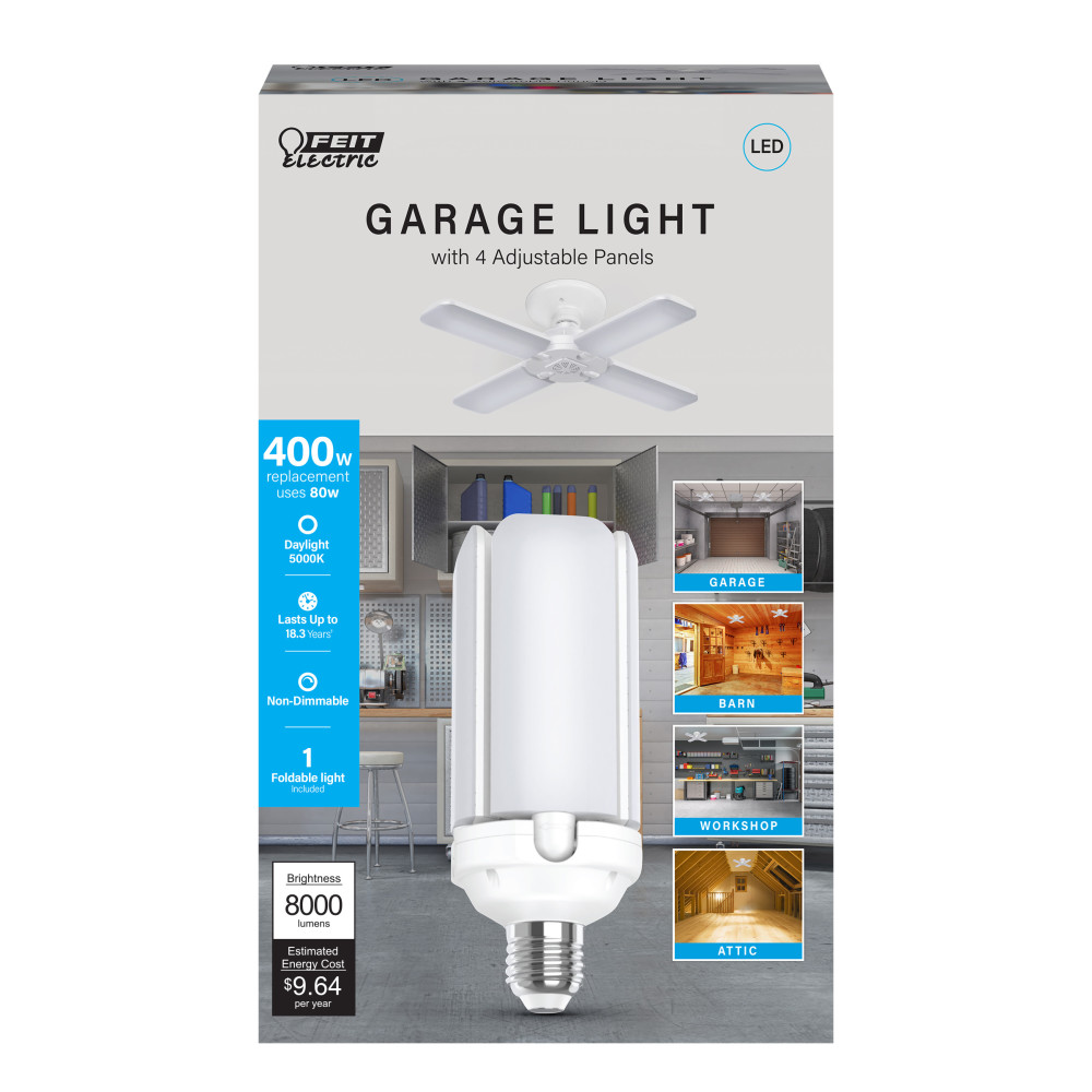 Feit Electric 8000 Lumens Foldable Panel Garage Light 1pk - Ascmtools