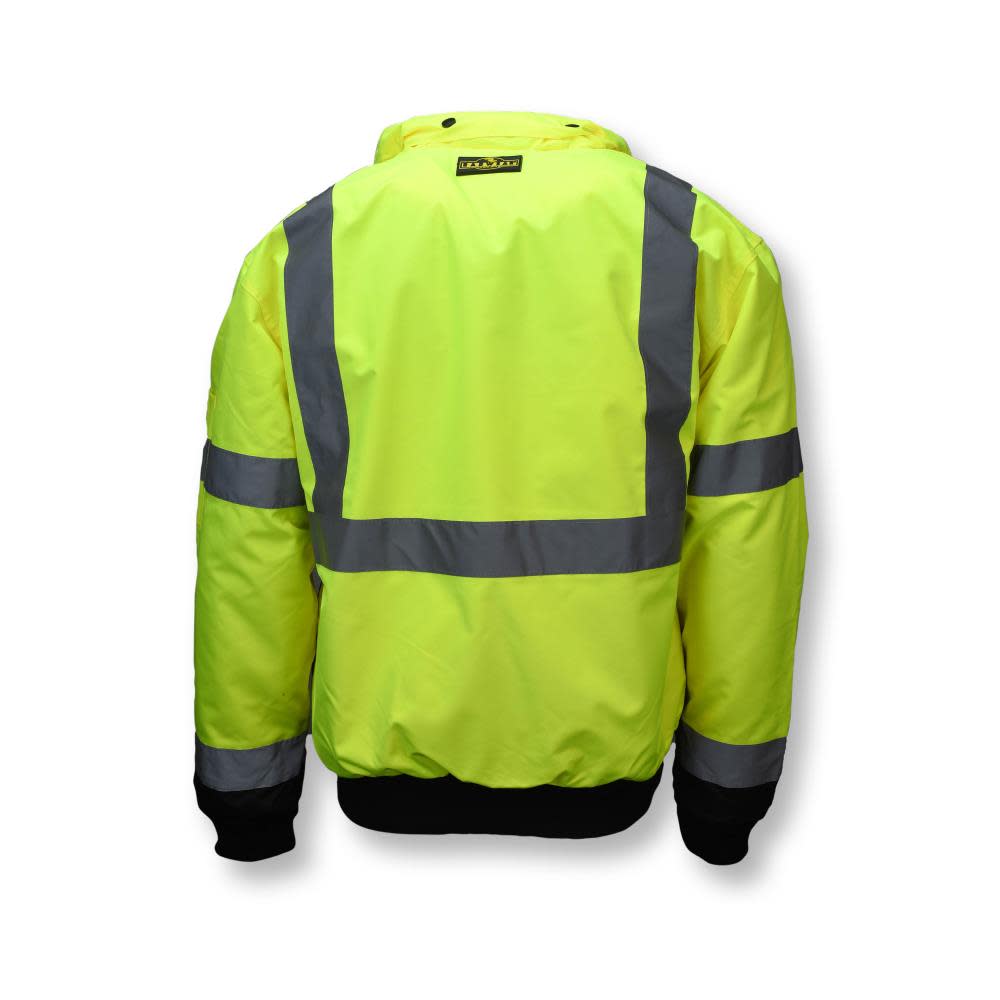 Radians Class 3 Two in One High Visibility Bomber Safety Jacket Green Black Bottom 3X - Ascmtools