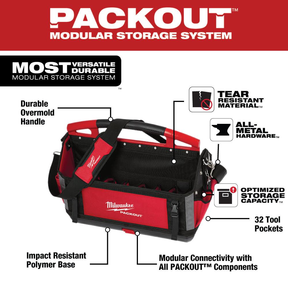 Milwaukee 20 in. PACKOUT Tote - Ascmtools