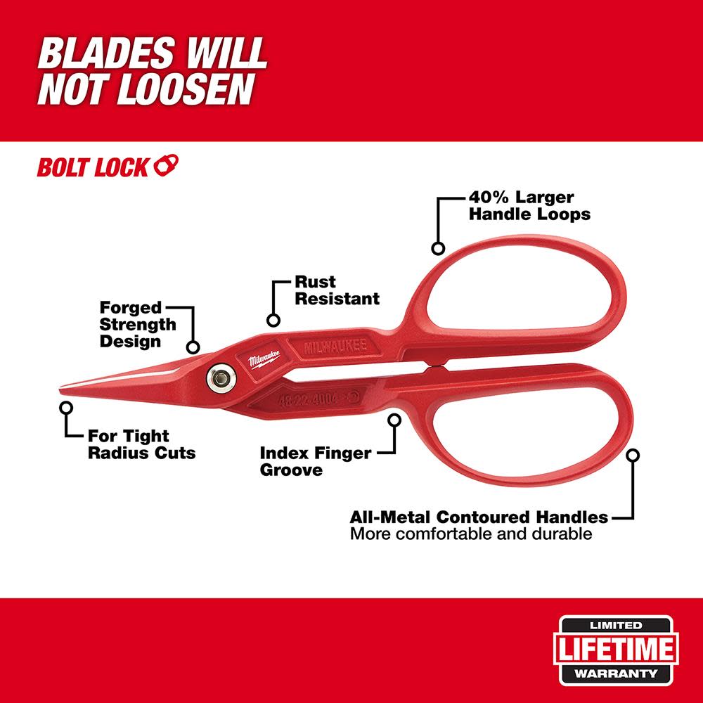 Milwaukee 10 in. Duckbill Tinner - Ascmtools