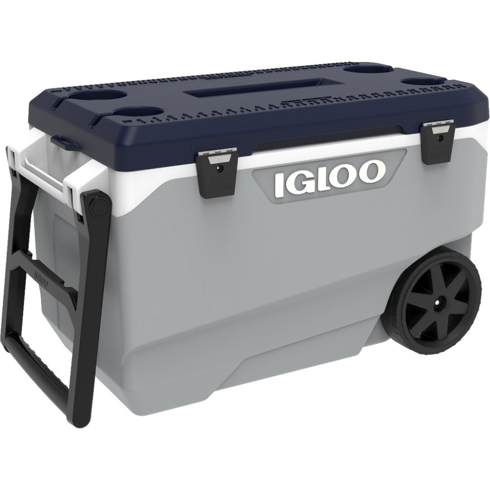 Igloo Maxcold Latitude 90 Roller Cooler Ash Grey/Aegean Sea 90qt - Ascmtools