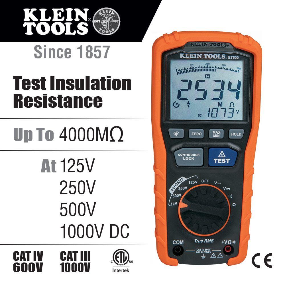 Klein Tools Insulation Resistance Tester - Ascmtools