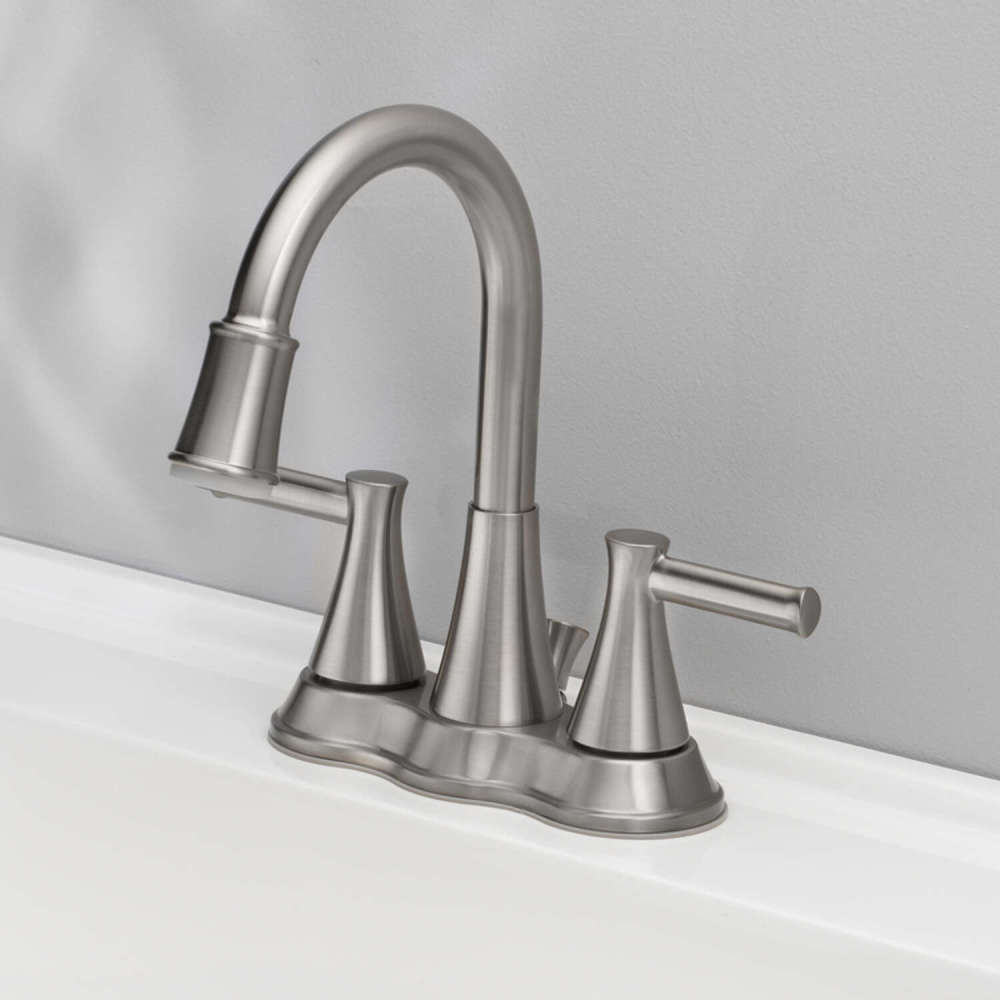 Oakbrook LED Bathroom Sink Faucet Two Handle Brushed Nickel - Ascmtools