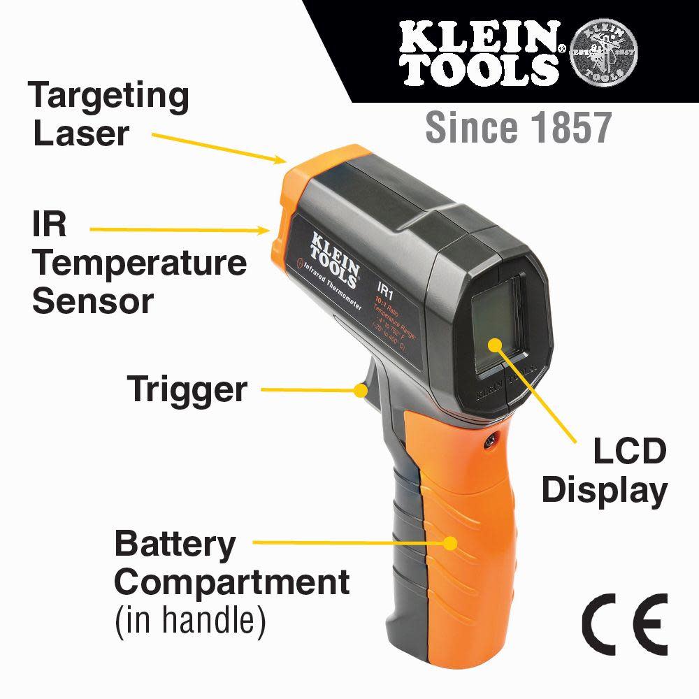 Klein Tools Infrared Thermometer with Laser - Ascmtools