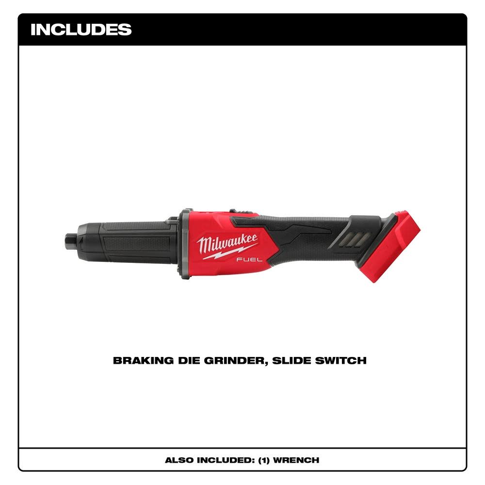 Milwaukee M18 FUEL Braking Die Grinder Slide Switch Bare Tool - Ascmtools