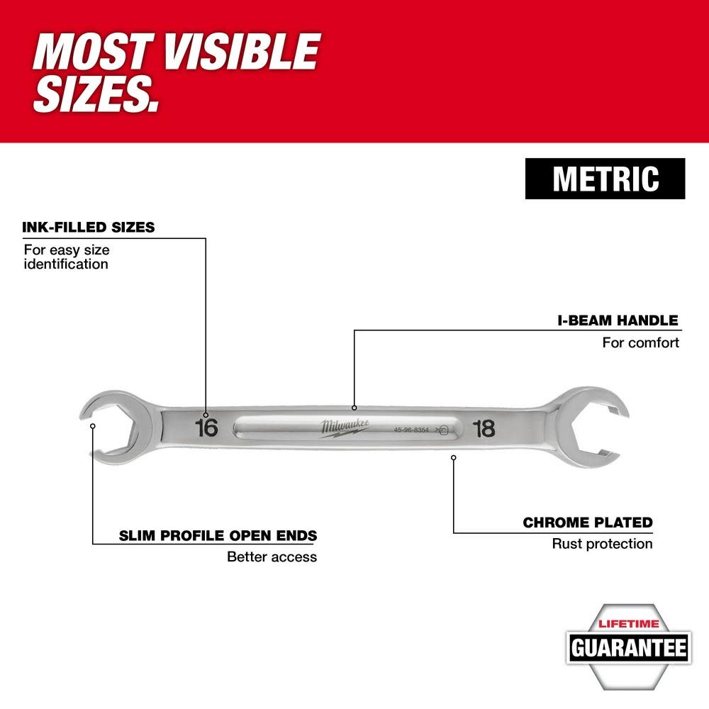 Milwaukee 13mm X 14mm Double End Flare Nut Wrench - Ascmtools
