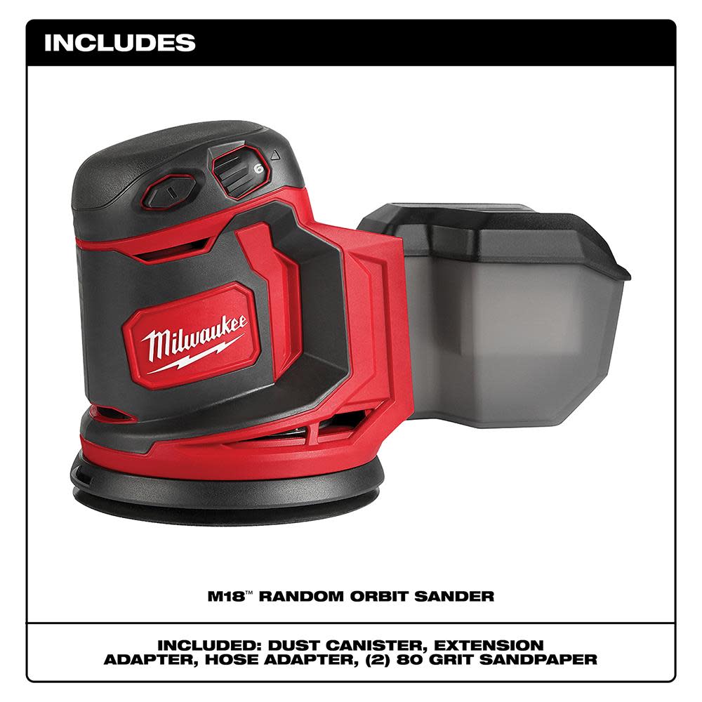 Milwaukee M18 Random Orbit Sander (Bare Tool) - Ascmtools
