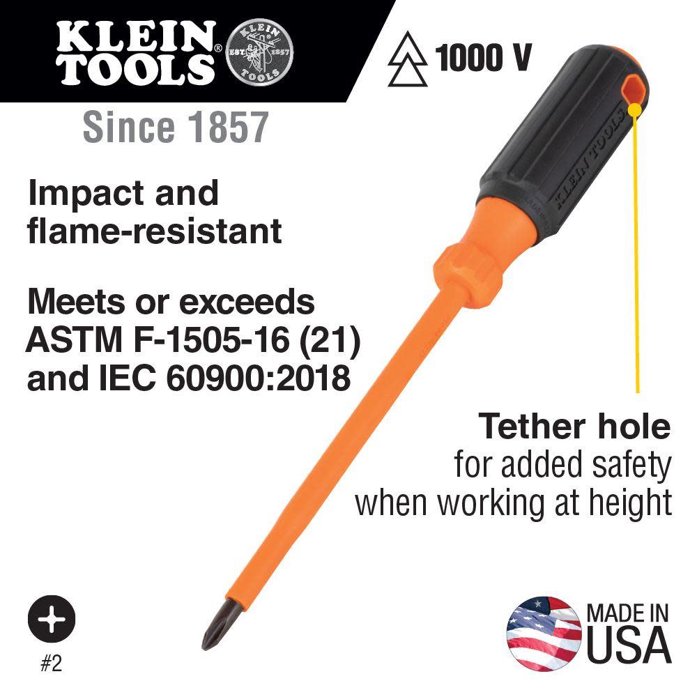 Klein Tools 4″ Insulated Driver #2 Phillips Tip - Ascmtools