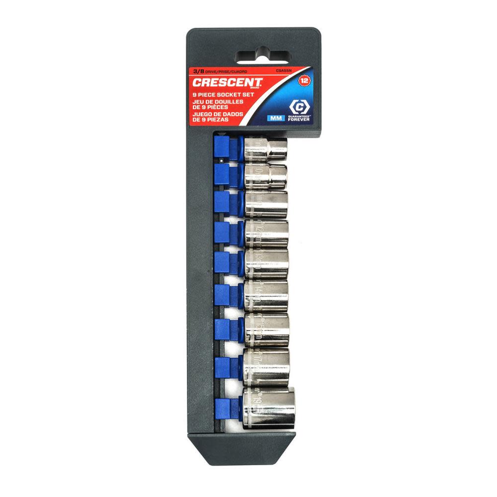 Crescent 9 Pc 3/8 In. Drive 12 Point Metric Socket Set - Ascmtools