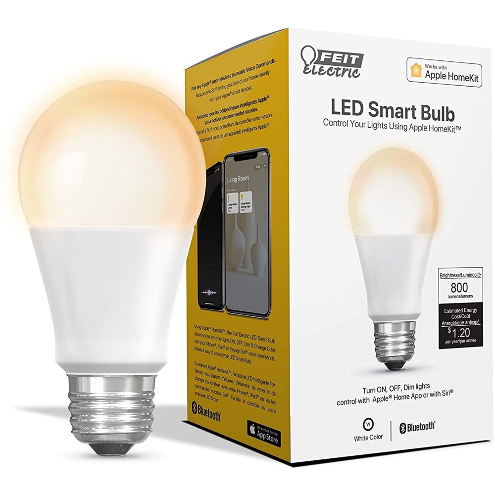 Feit Electric 60W A19 Apple HomeKit Smart Bulb 1pk - Ascmtools