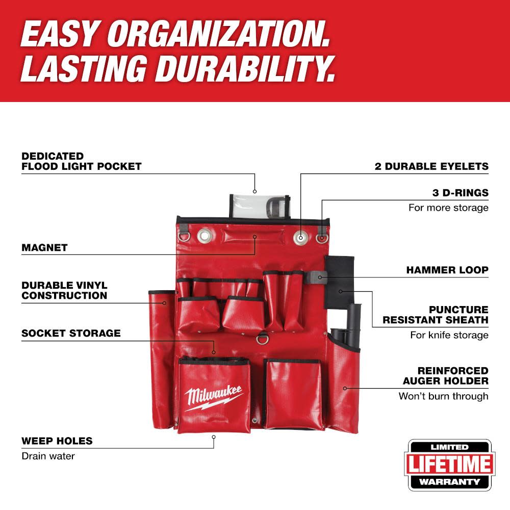 Milwaukee Lineman’s Compact Aerial Tool Apron - Ascmtools