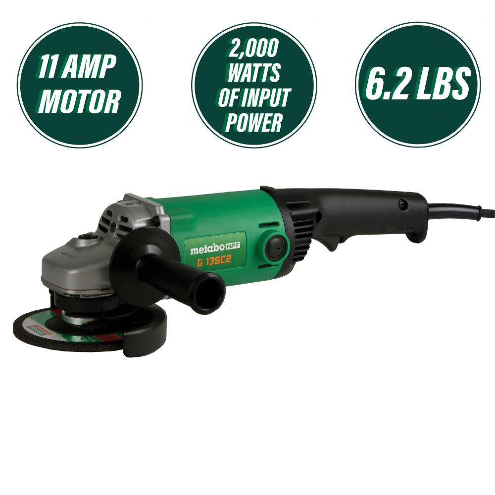 Metabo HPT 11-Amp 5″ Trigger Switch Angle Grinder - Ascmtools