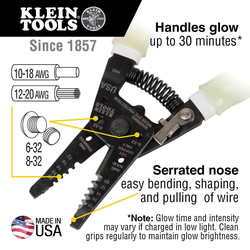 Klein Tools Wire Stripper with Glow Grips - Ascmtools