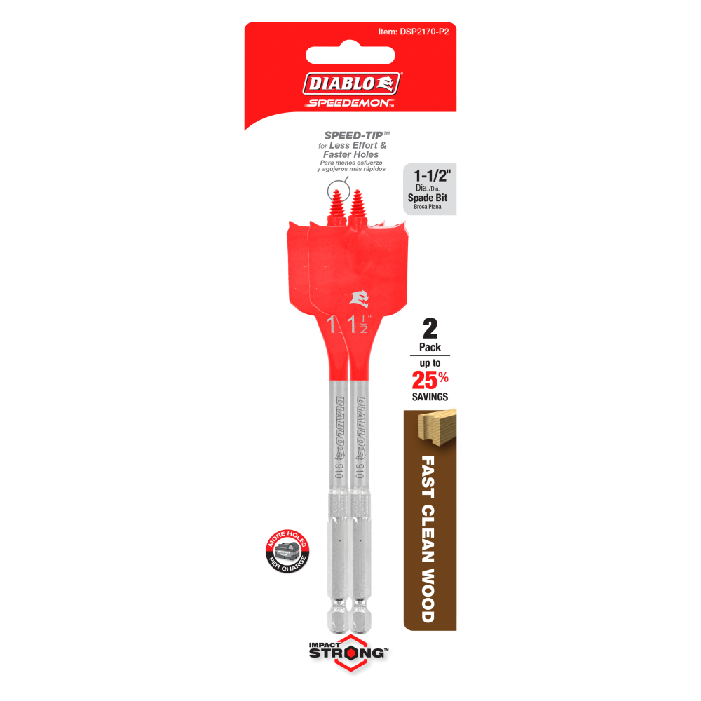 Diablo Tools 1-1/2″ x 6″ SPEEDemon Spade Bit 2 Pack - Ascmtools