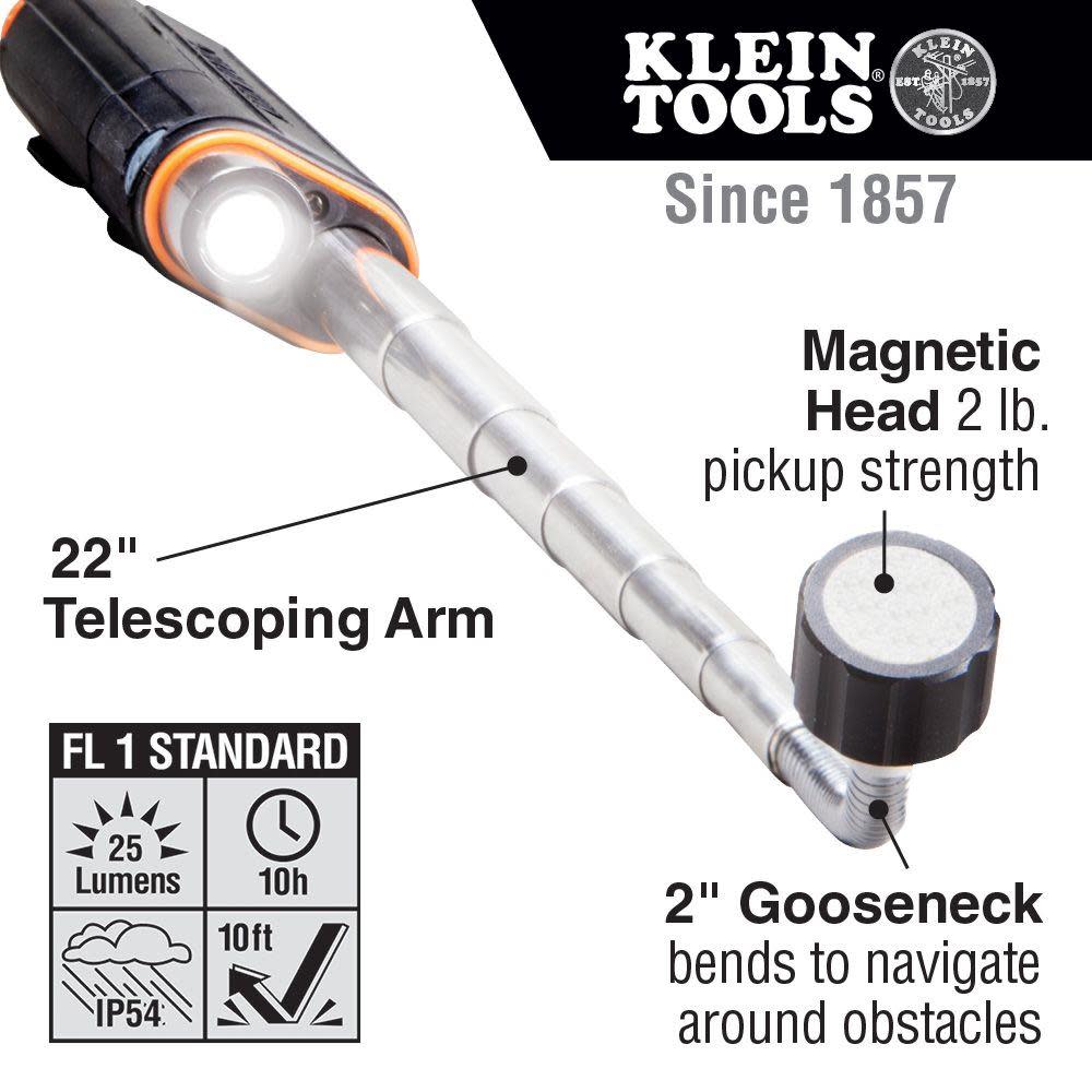 Klein Tools Telescoping Mag LED Pickup Tool - Ascmtools