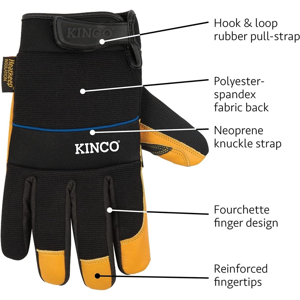 Kinco Premium Grain Goatskin & Synthetic Hybrid Glove - Ascmtools