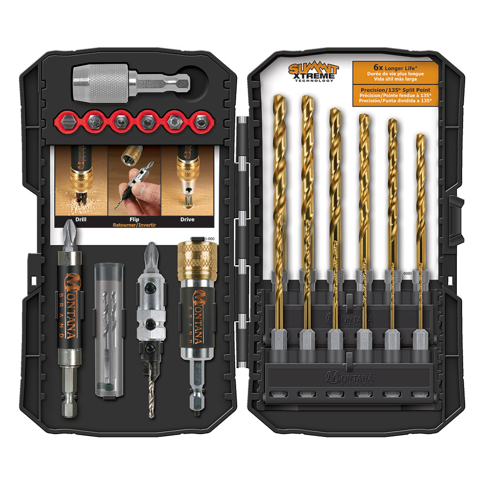 Montana Brand Tools Titanium Coated Wood/Metal Drill & Drive Set 28pc - Ascmtools