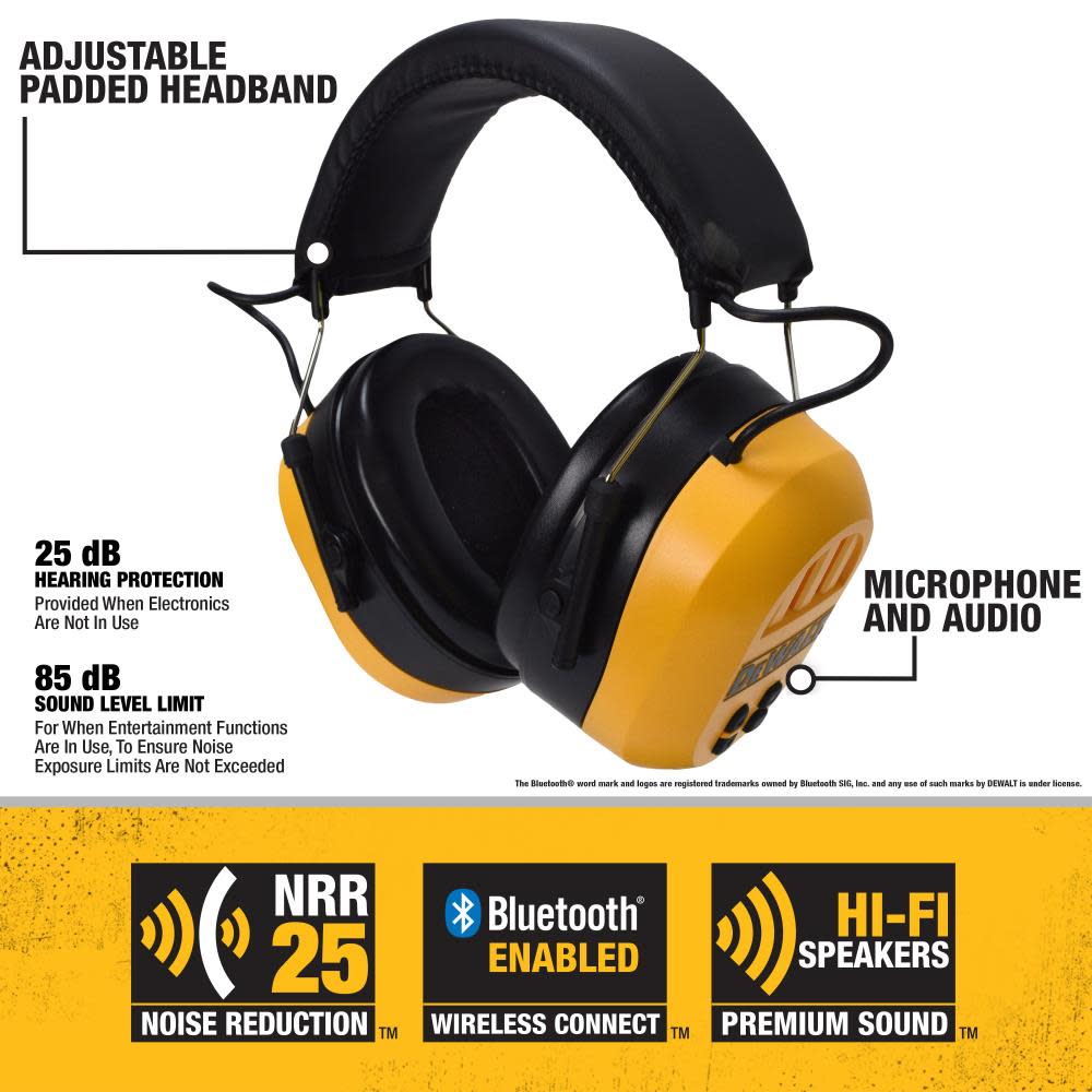 DEWALT Bluetooth Wireless Hearing Protector - Ascmtools
