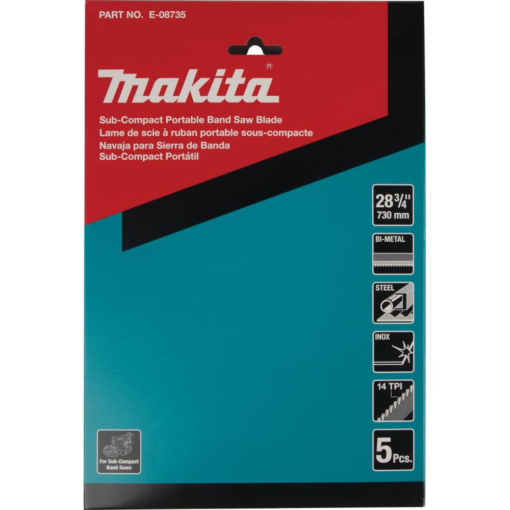 Makita Band Saw Blades Bi Metal Sub Compact Portable 28 3/4″ 14 TPI 5pk - Ascmtools