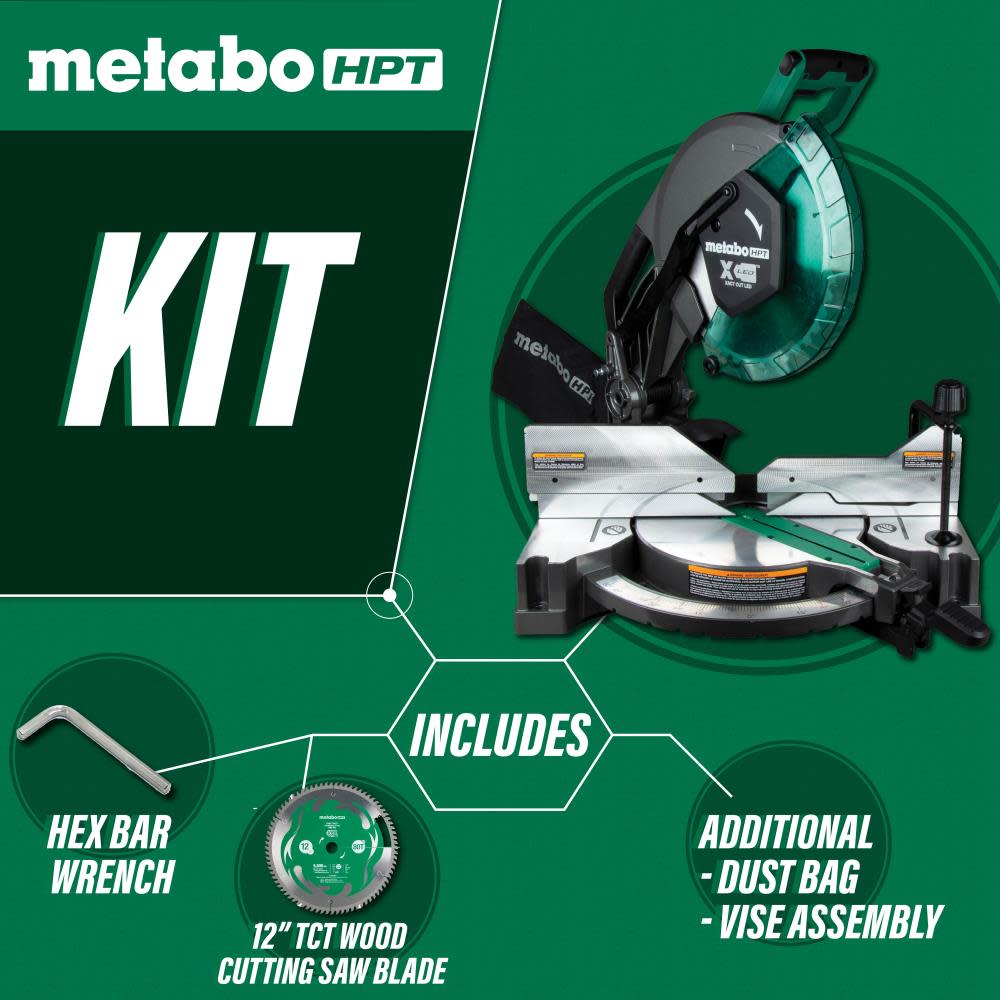 Metabo HPT Dual Compound Miter Saw 12″ - Ascmtools