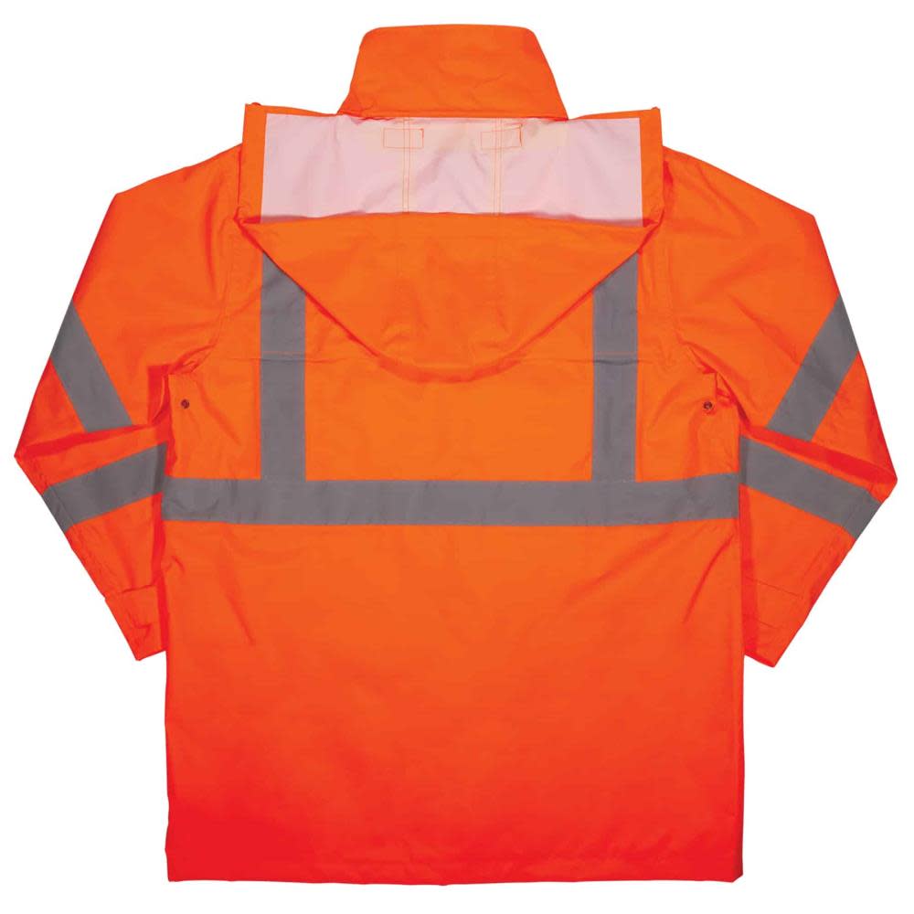 Ergodyne GloWear 8366 Lightweight Hi Vis Rain Jacket Orange Small - Ascmtools