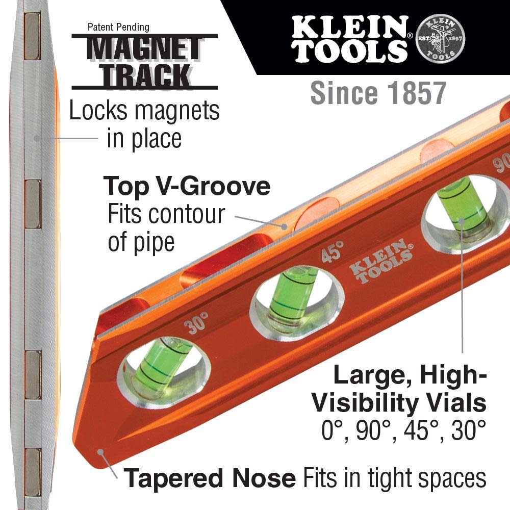 Klein Tools Torpedo Billet Level RE Magnet - Ascmtools